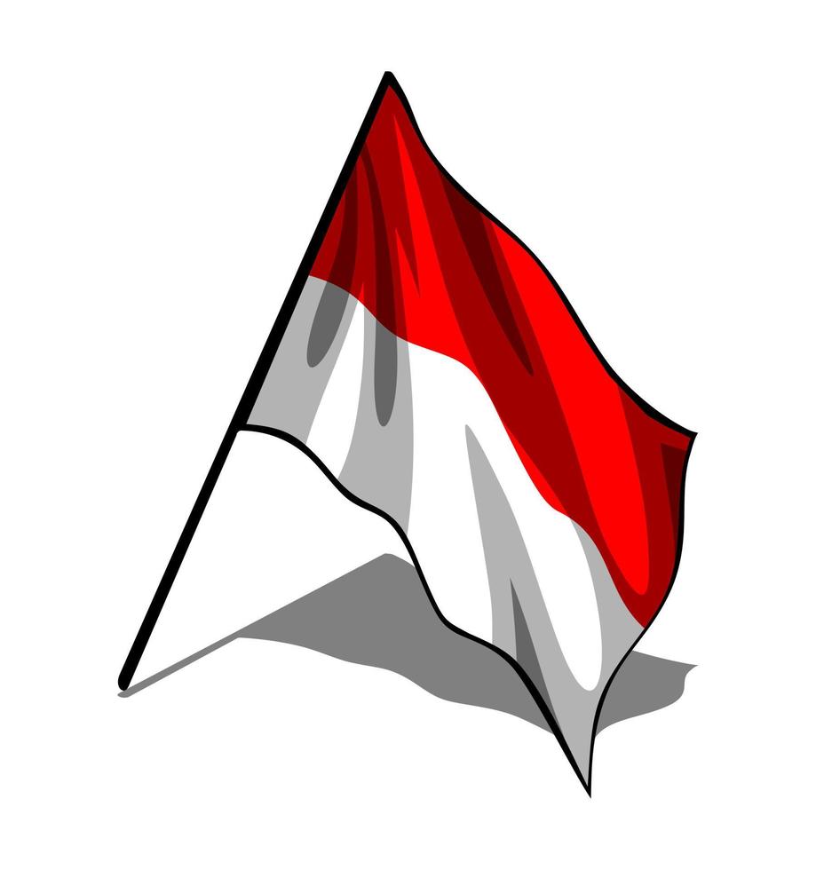 Indonesian flag fluttering vector