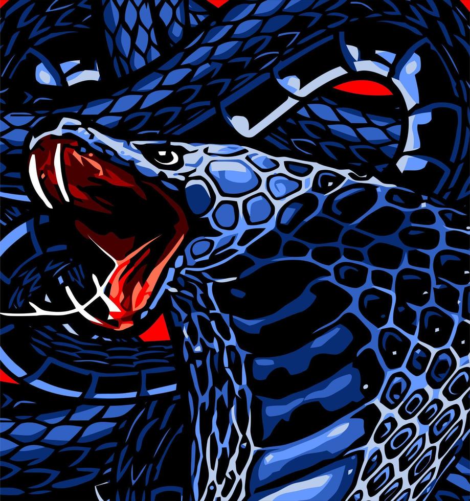 blue king cobra snake vector