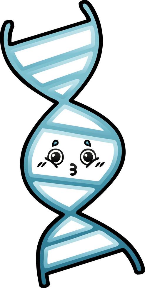 gradient shaded cartoon DNA strand vector