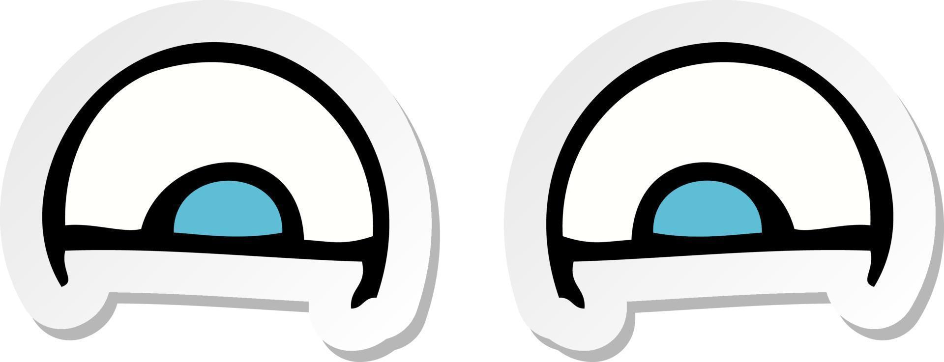 sticker of a cartoon eyes vector