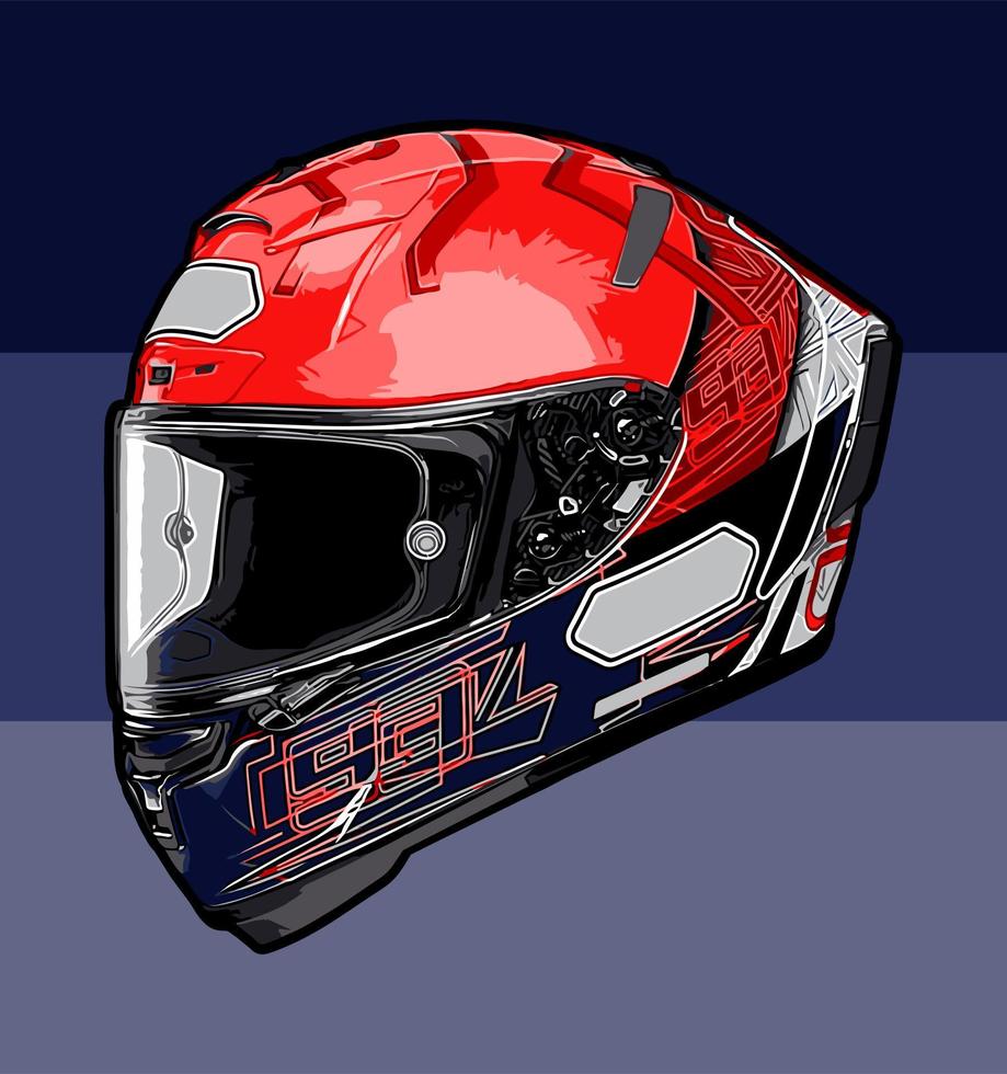 Helmet full face vector