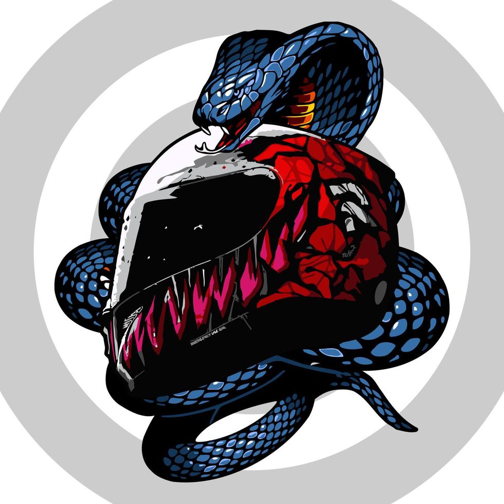 Helmet and snake vector