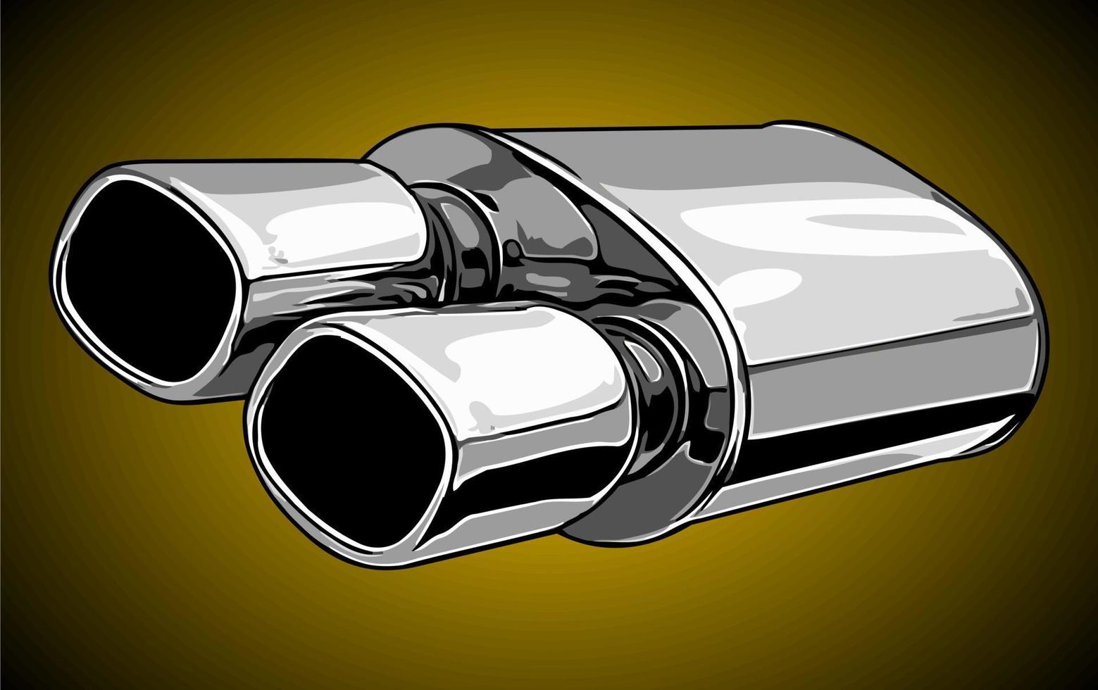 two hole racing car exhaust vector