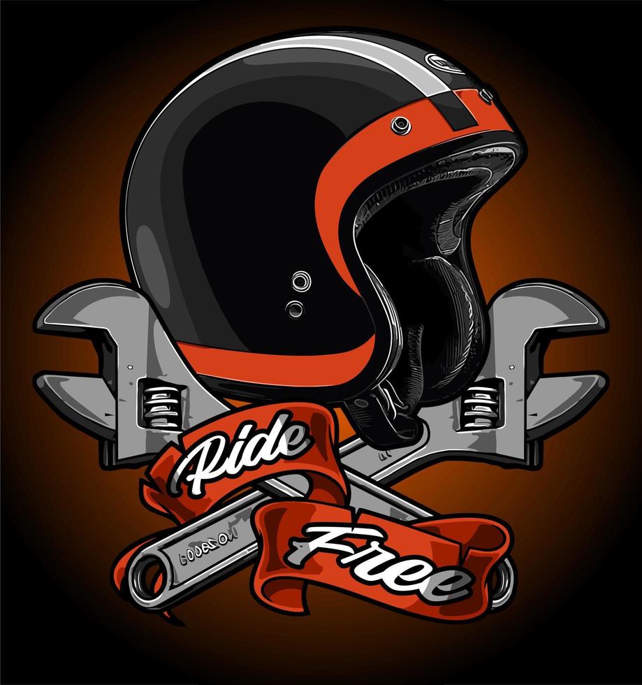 helmet retro half face vector