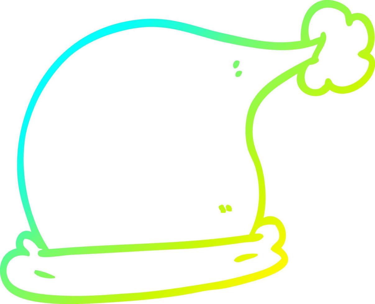 cold gradient line drawing cartoon christmas hats vector