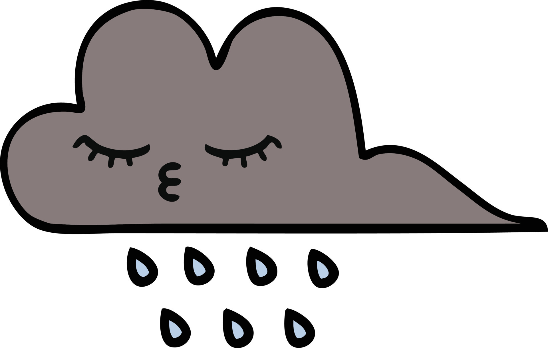 cute cartoon storm rain cloud 8674630 Vector Art at Vecteezy