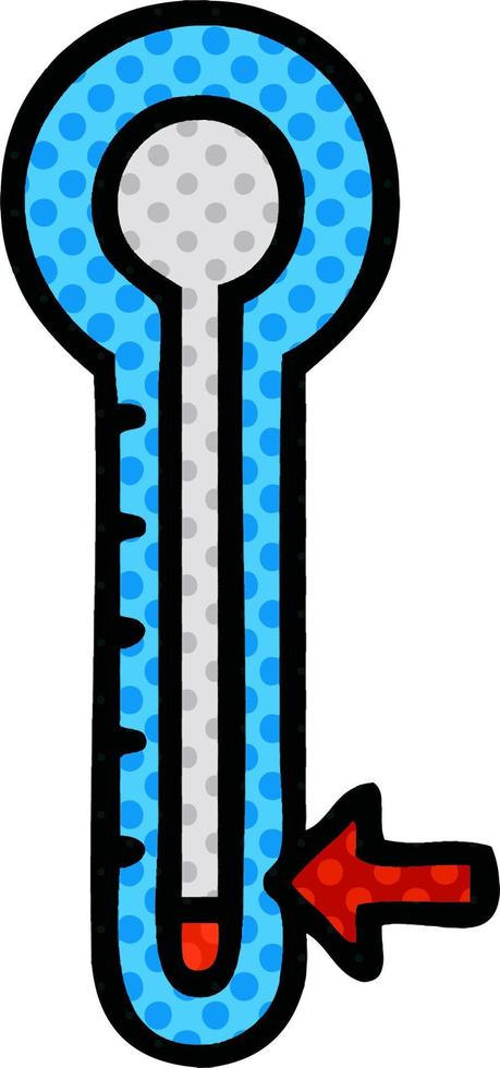 comic book style cartoon glass thermometer vector