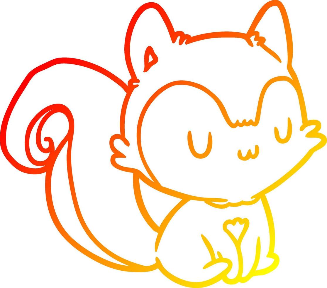 warm gradient line drawing squirrel vector