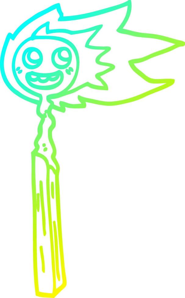 cold gradient line drawing cartoon match vector