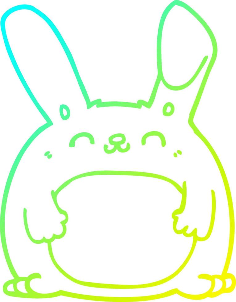 cold gradient line drawing cartoon rabbit vector