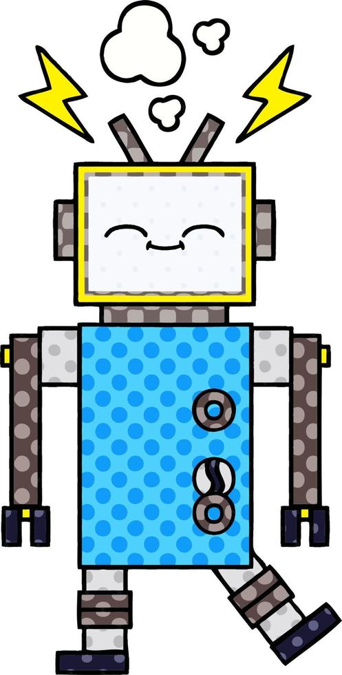 comic book style cartoon robot vector