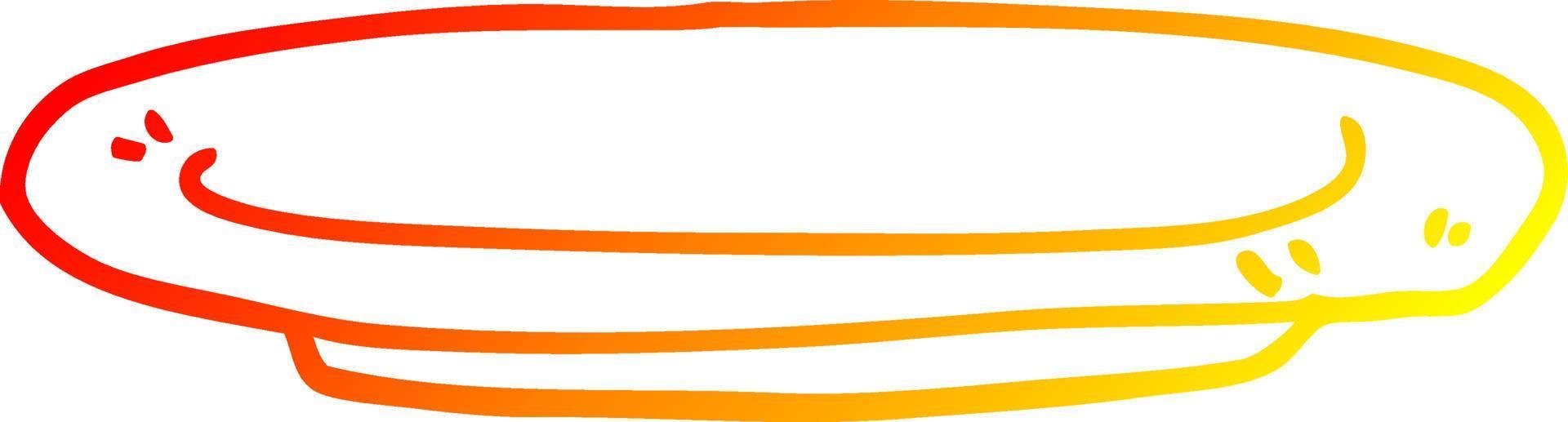 warm gradient line drawing cartoon plate vector