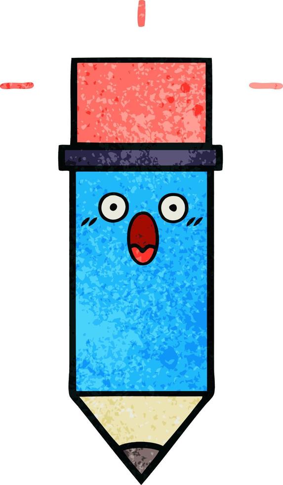 retro grunge texture cartoon pencil vector