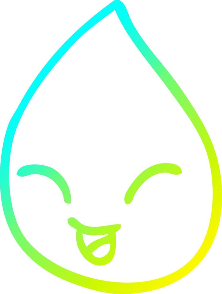 cold gradient line drawing cartoon rain drop vector
