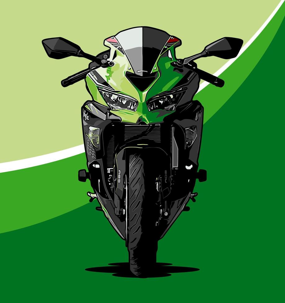 a sports bike front view vector