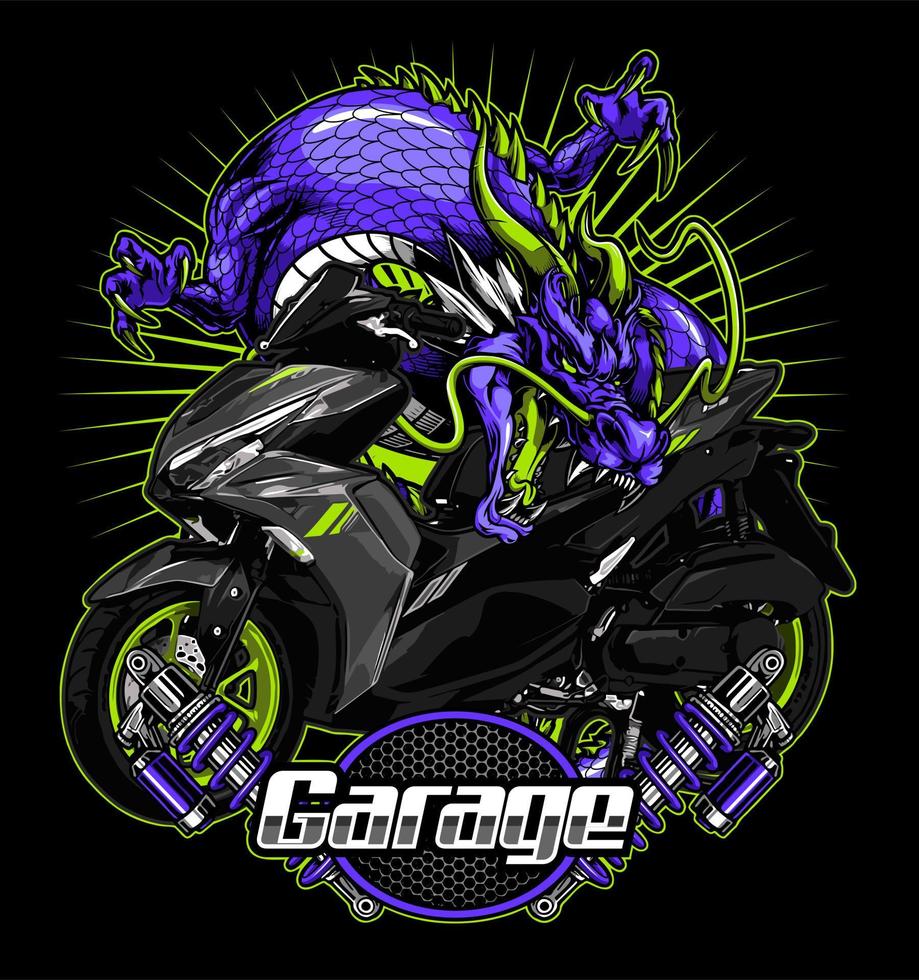 sport scooter on purple dragon vector