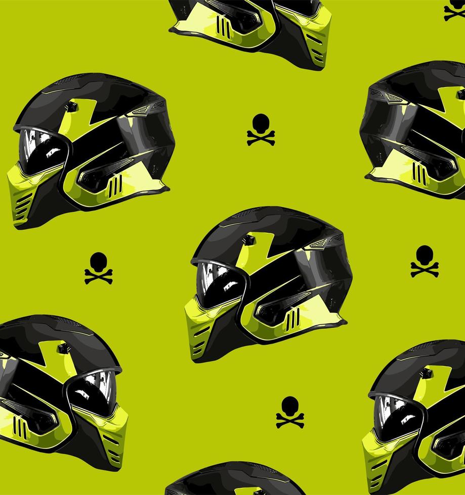 cool helmet pattern vector