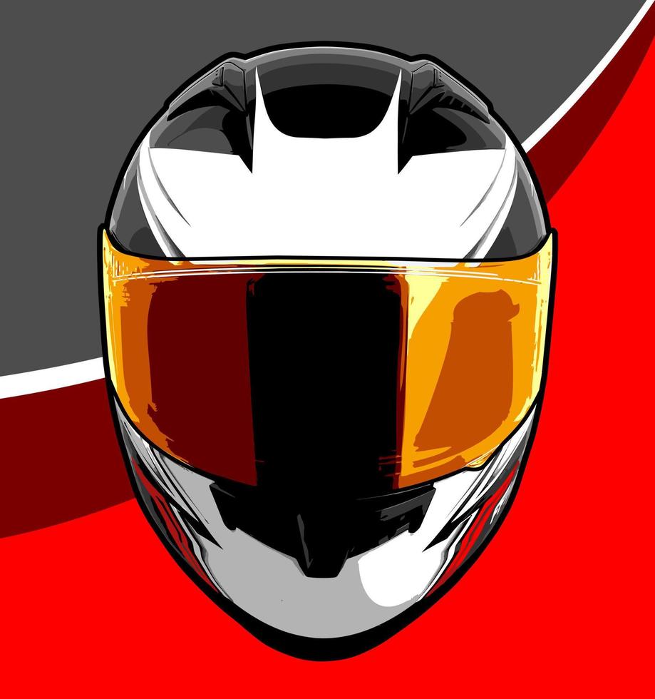 a cool gray and red helmet pattern vector