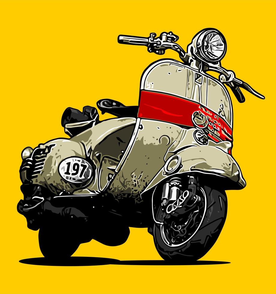 scooter de leyenda clásica vector