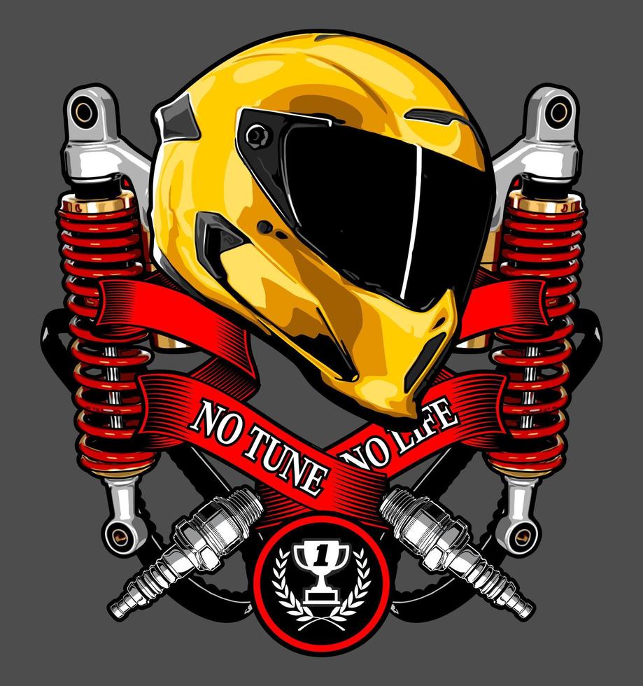 yellow cool helmet vector