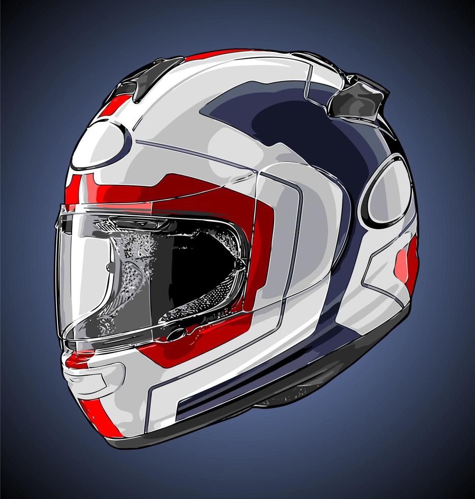 vector de casco de cara completa