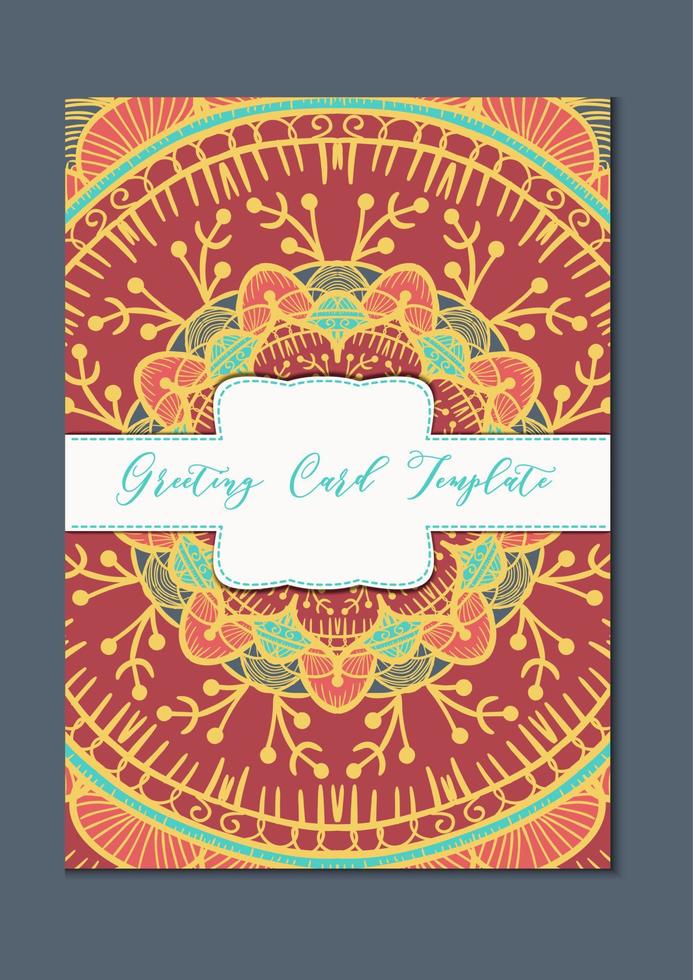 Mandala vintage template card vector