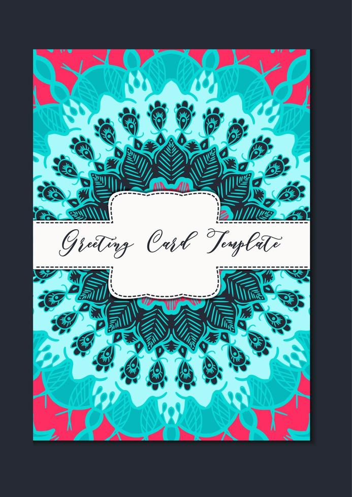 Mandala oriental template card vector