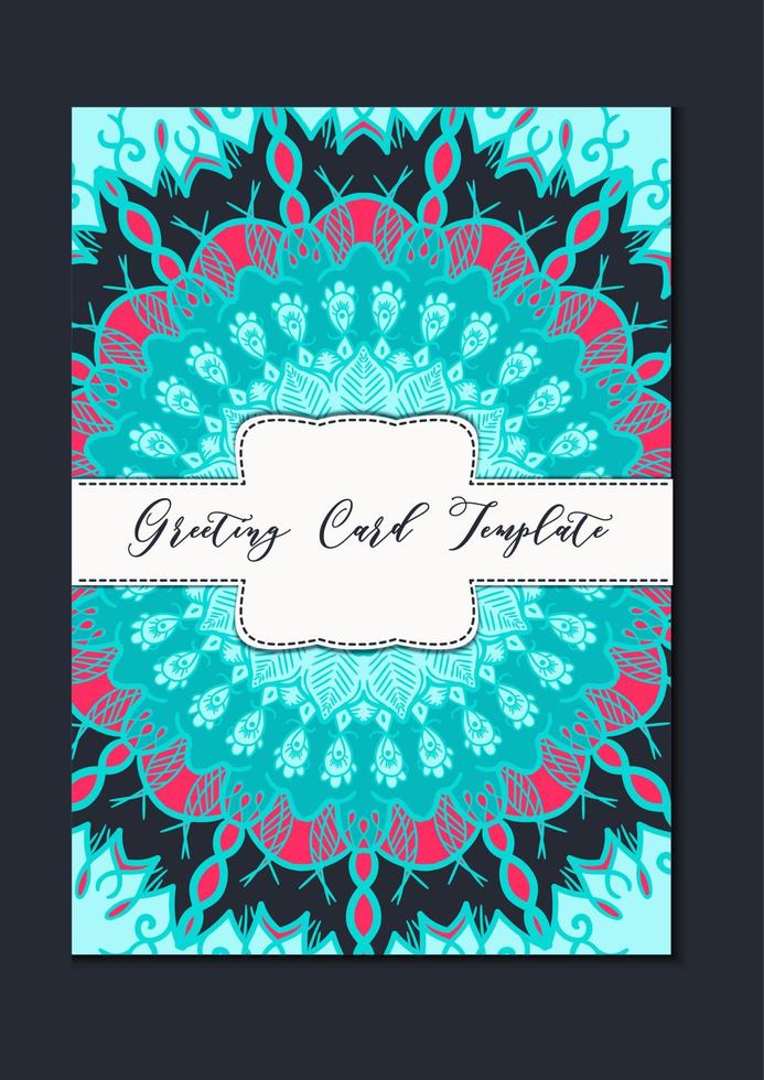 Mandala oriental template card vector