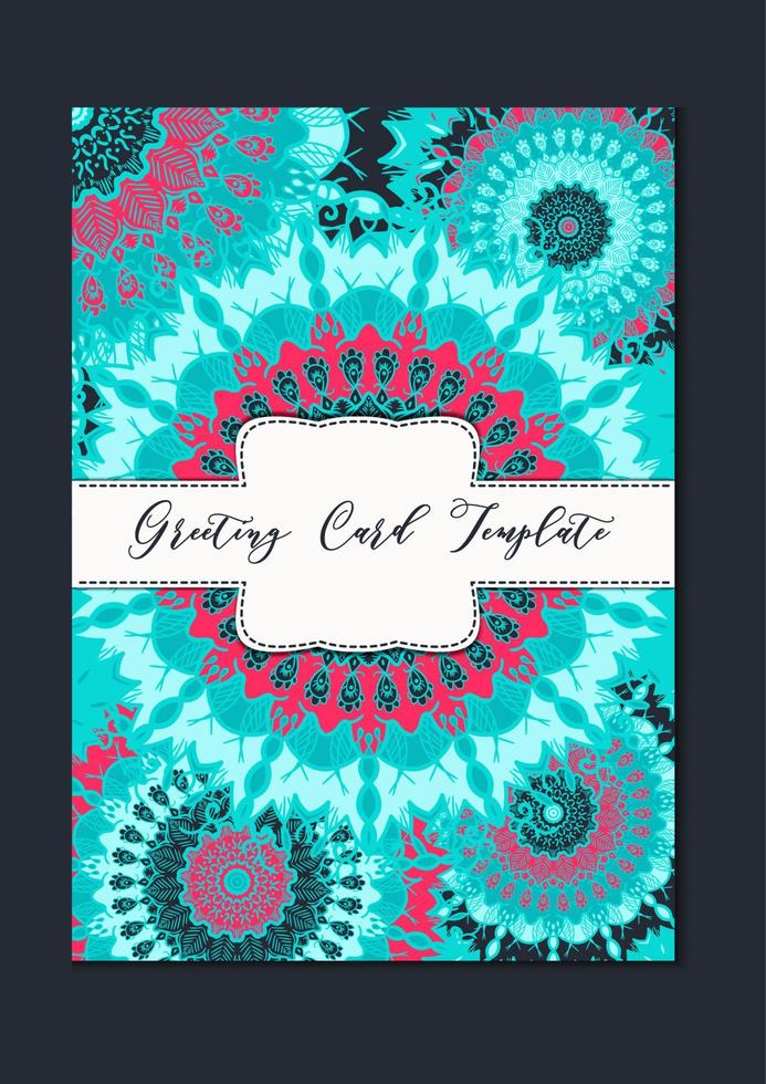 Mandala oriental template card vector