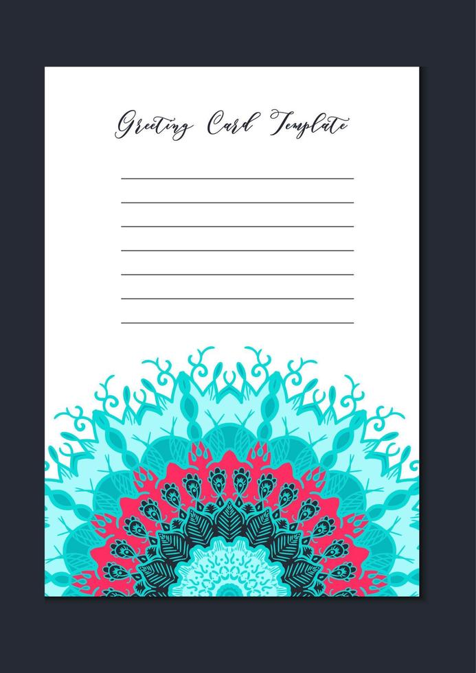 Mandala oriental template card vector