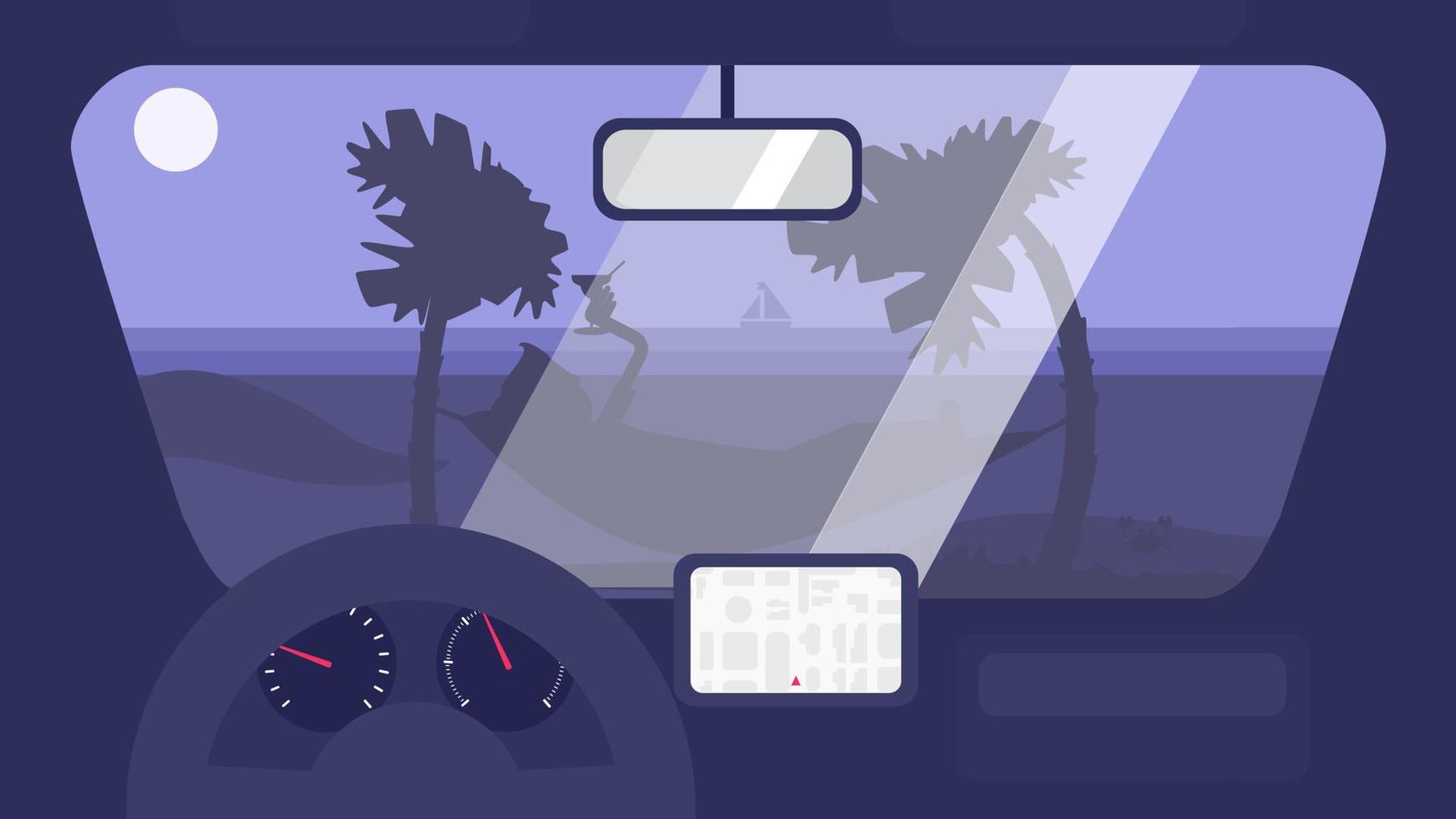 Summer Travel in Car vector