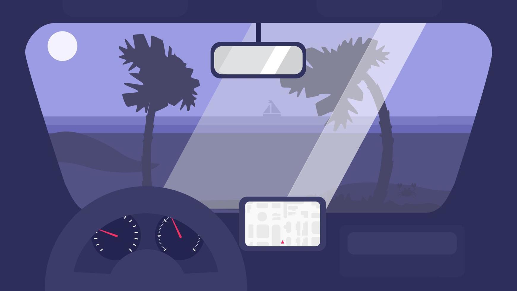 Summer Travel in Car vector