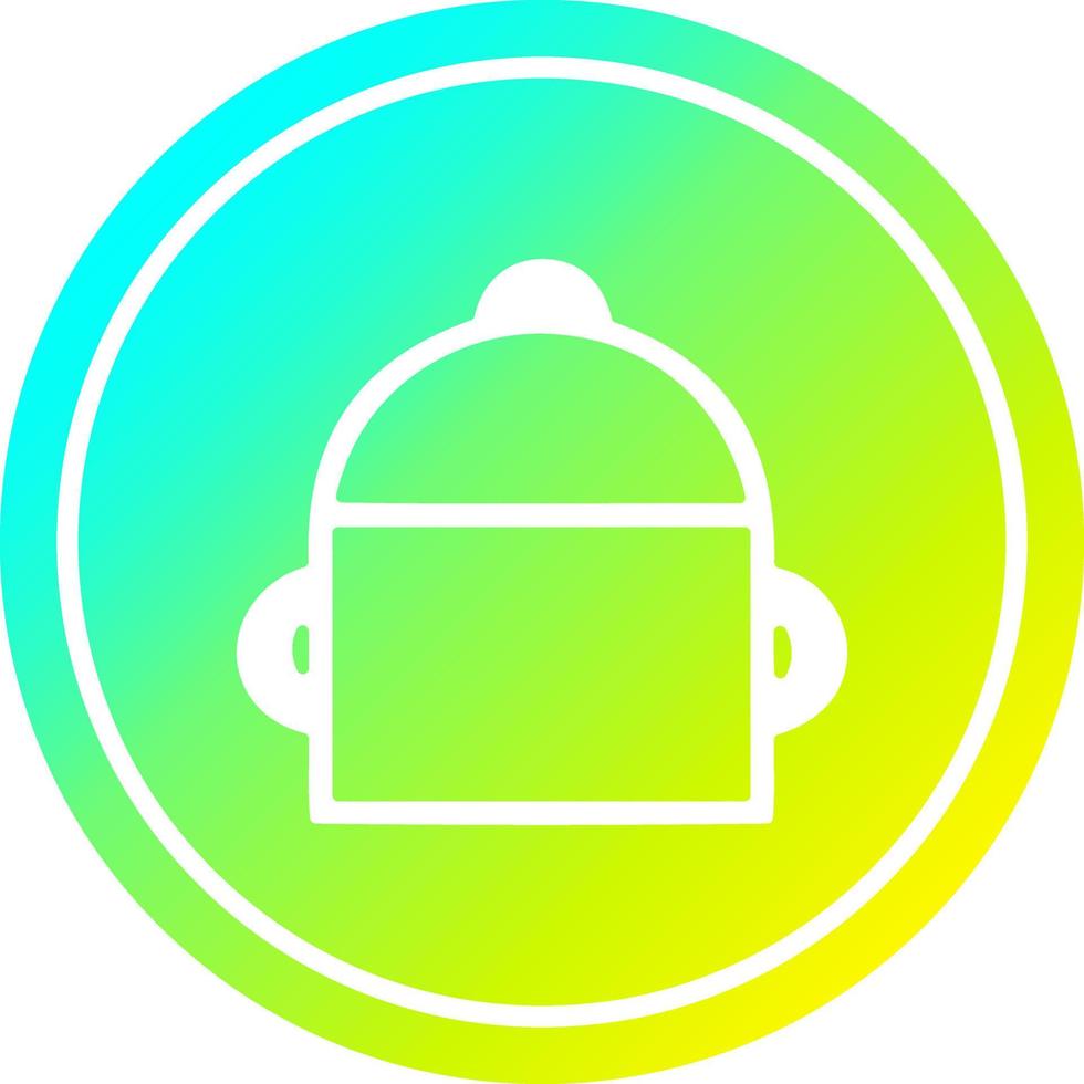 cooking pot circular in cold gradient spectrum vector