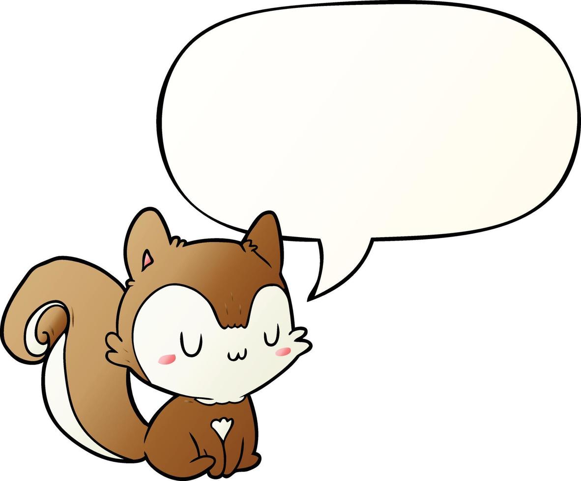 cartoon squirrel and speech bubble in smooth gradient style vector