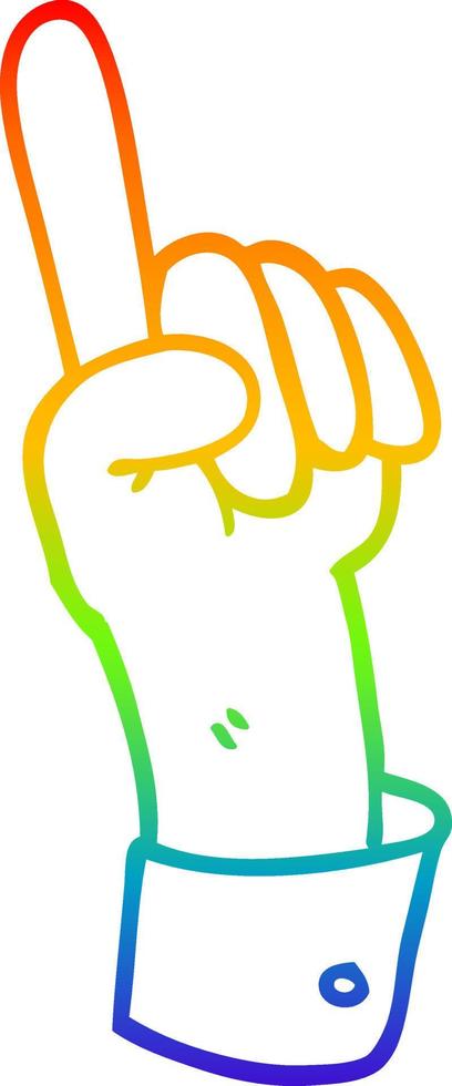 rainbow gradient line drawing carton of hand gesture vector