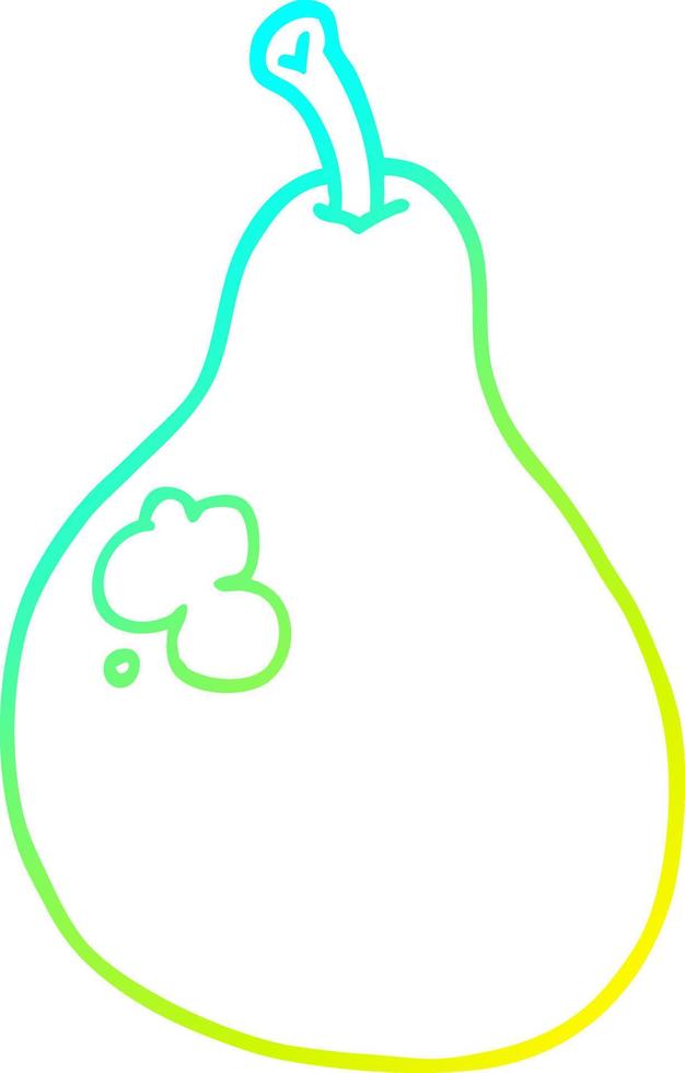 cold gradient line drawing cartoon pear vector