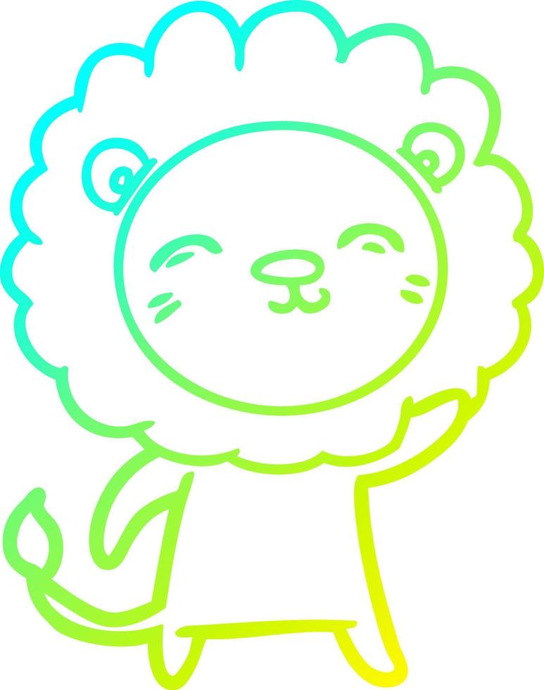 cold gradient line drawing cartoon lion vector