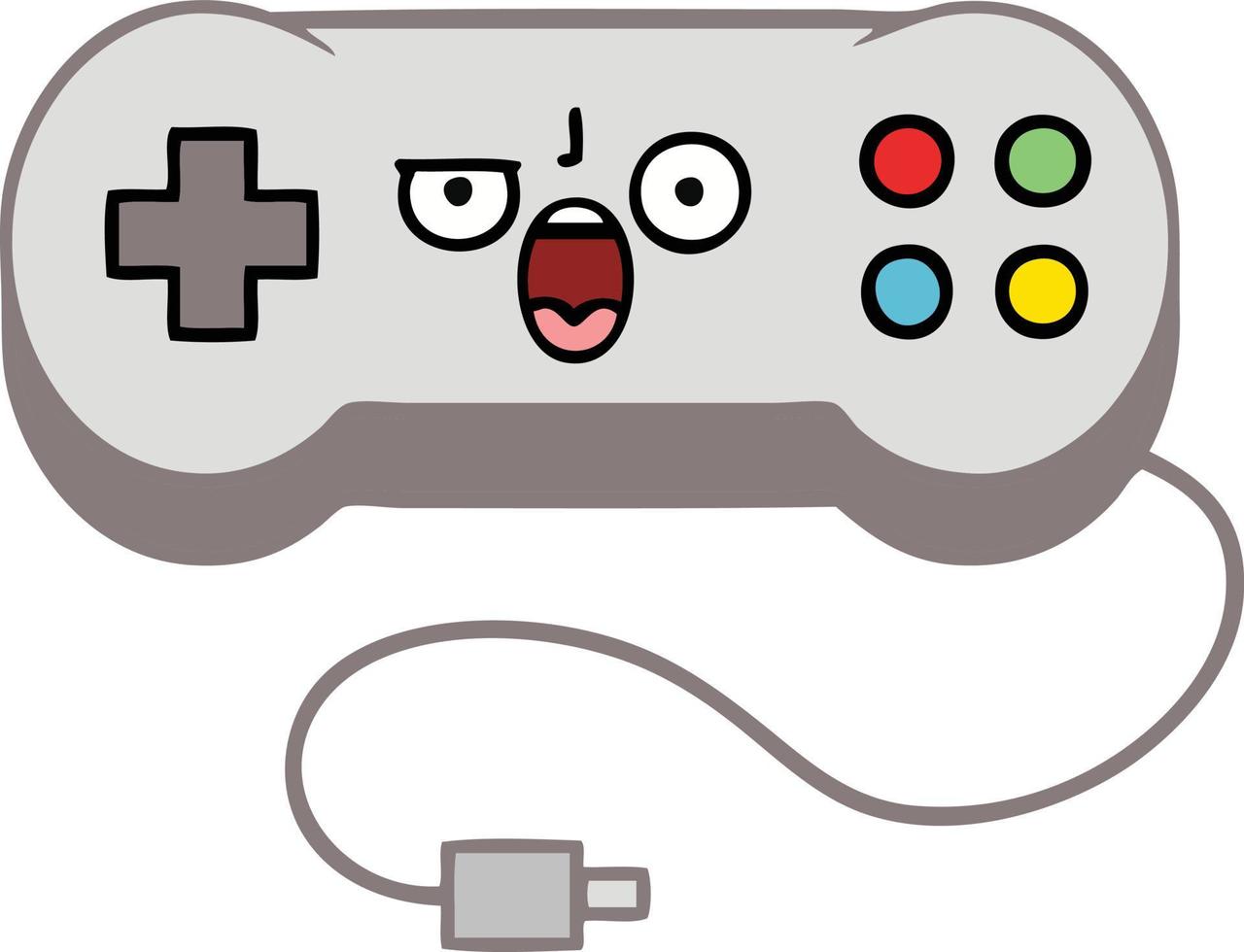 cute cartoon game controller vector