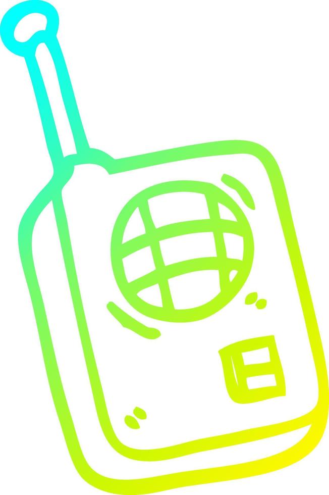 cold gradient line drawing cartoon walkie talkie vector