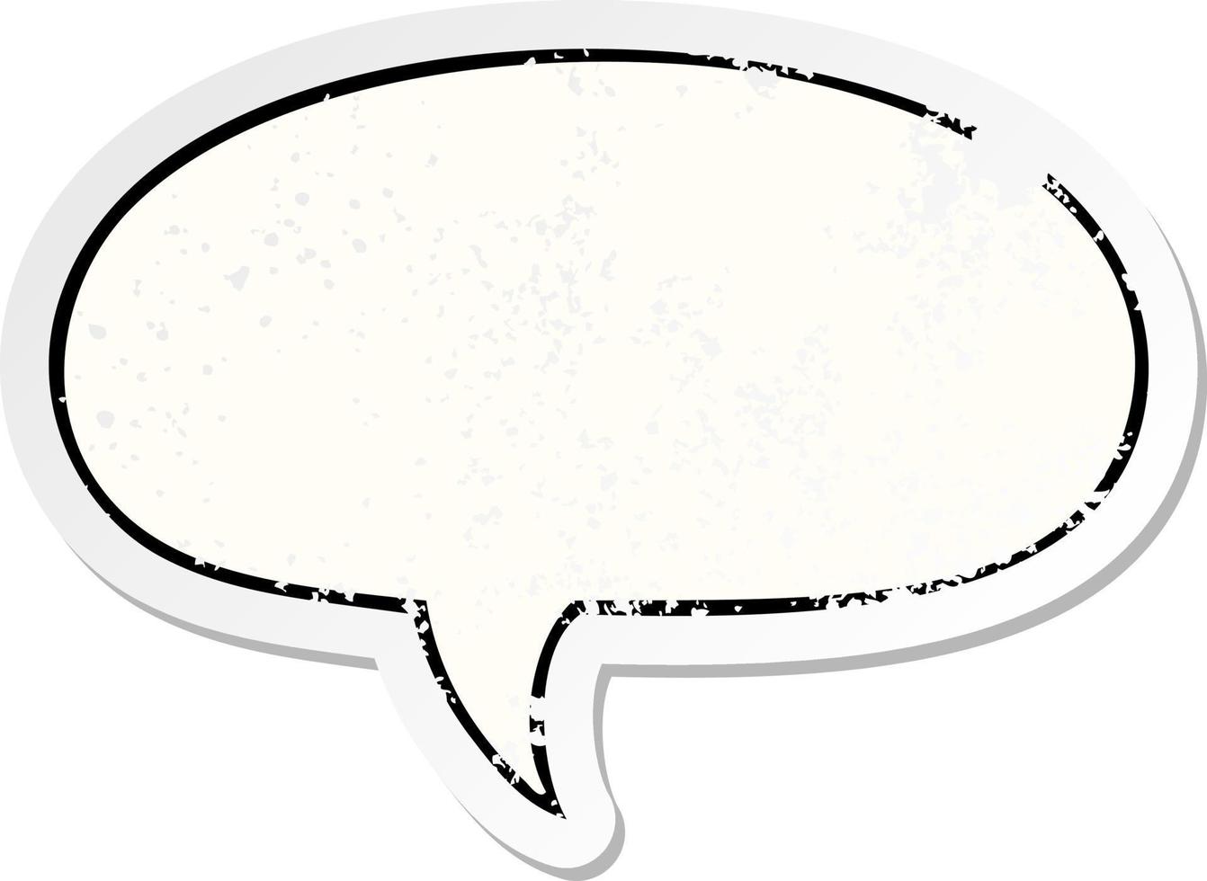 cartoon speech bubble distressed sticker and speech bubble distressed sticker vector
