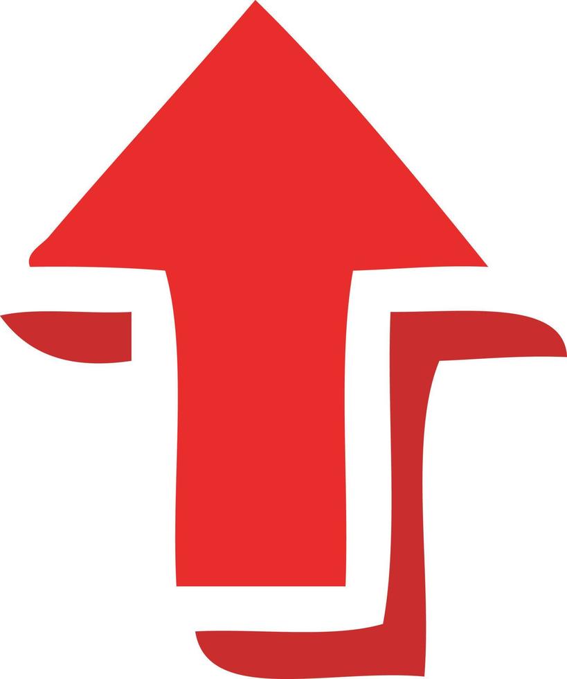flat color retro cartoon pointing arrow vector
