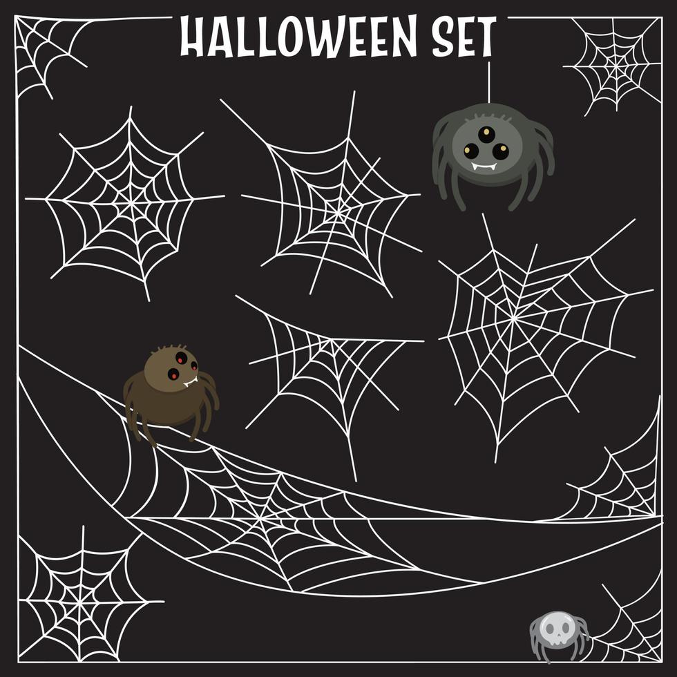 Vecter spider web halloween set. vector