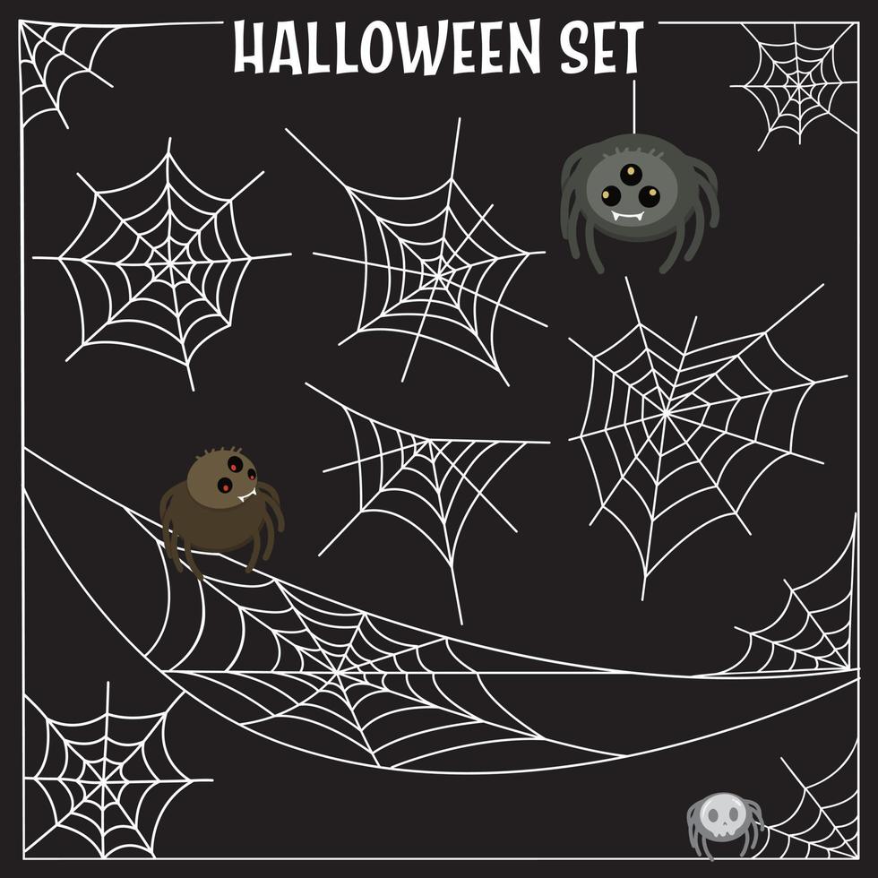 Vecter spider web halloween set. vector