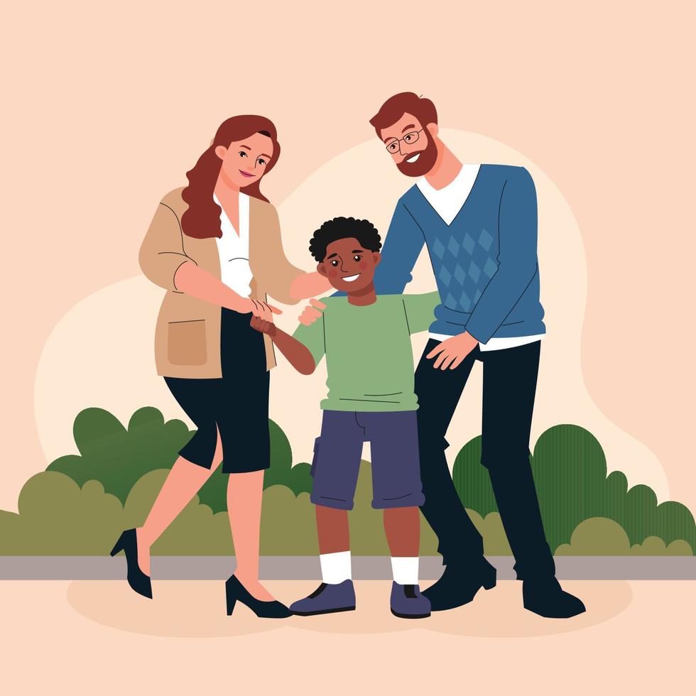 Multicultural Adoption Family vector