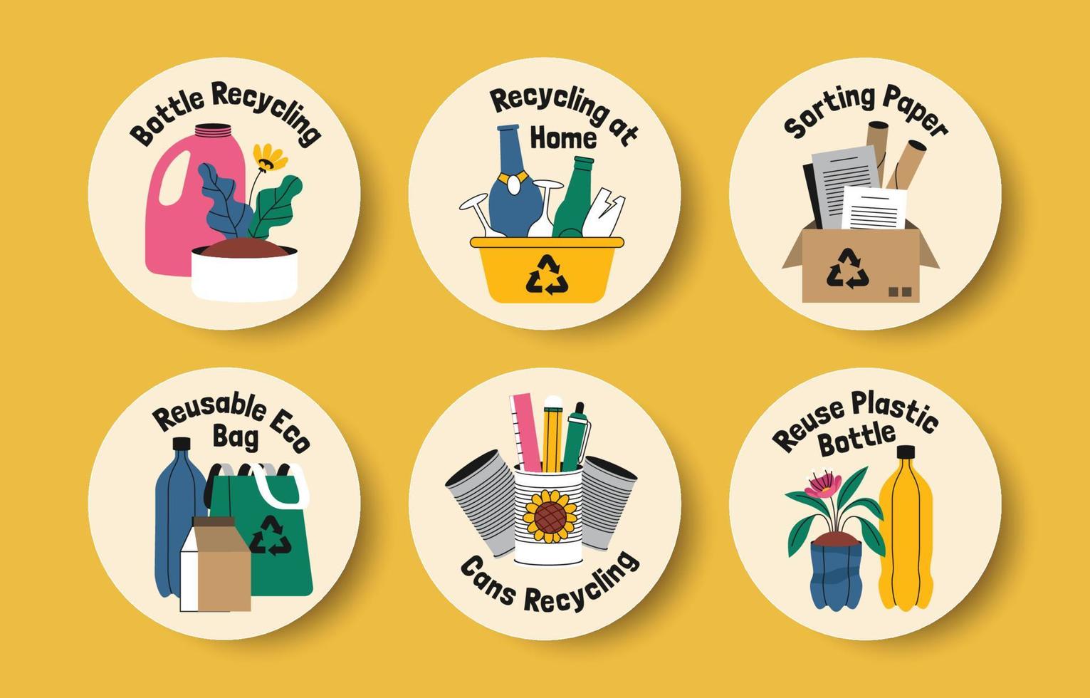 Recycling at Home Sticker vector