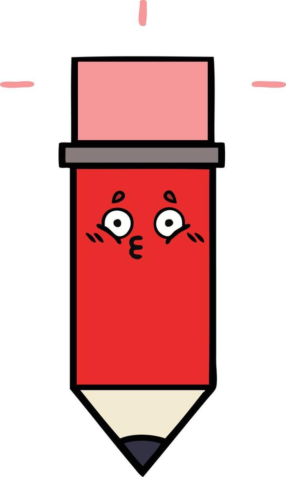 cute cartoon pencil vector