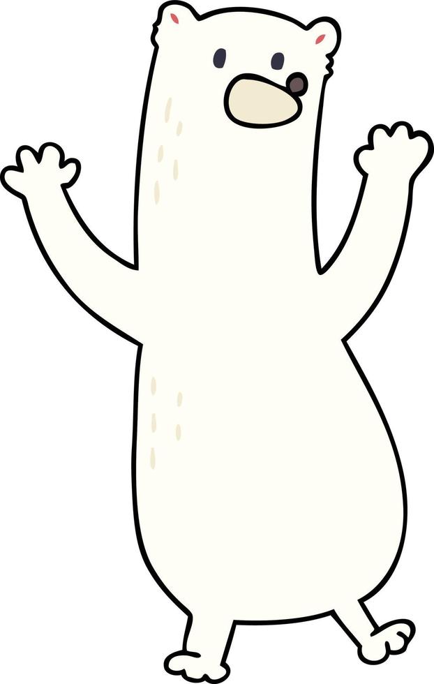 quirky hand drawn cartoon polar bear vector