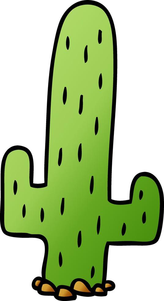 gradient cartoon doodle of a cactus vector