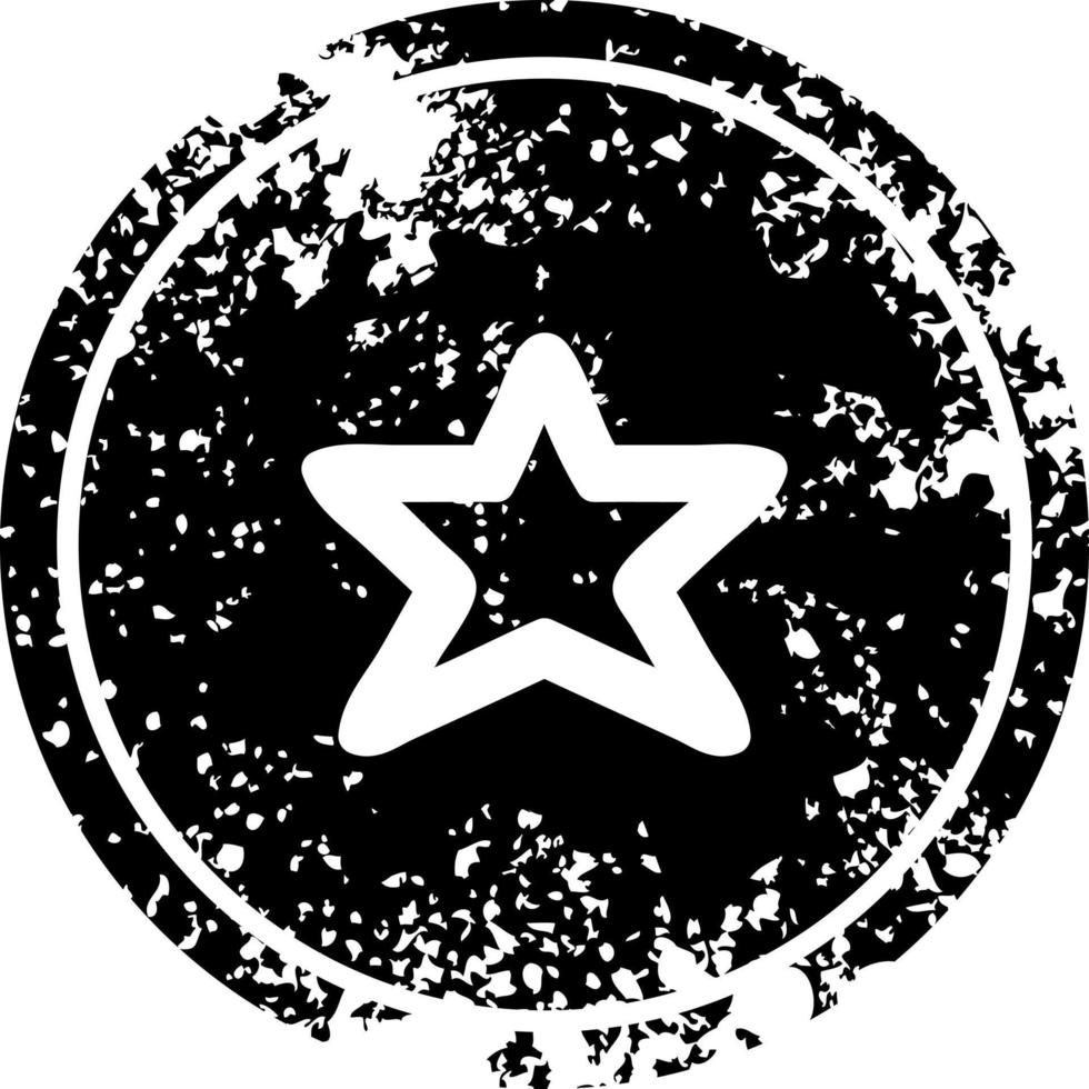 star shape distressed icon vector
