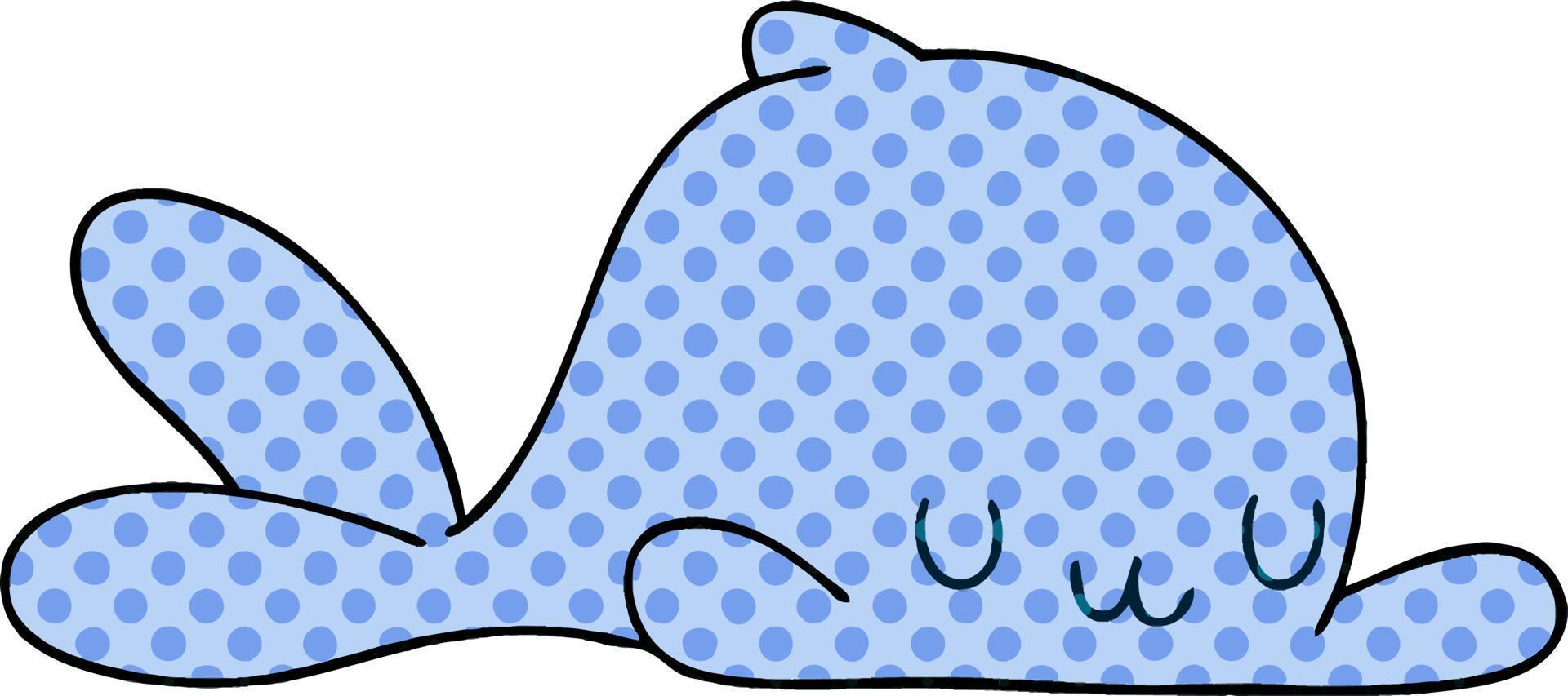 quirky comic book style cartoon whale vector